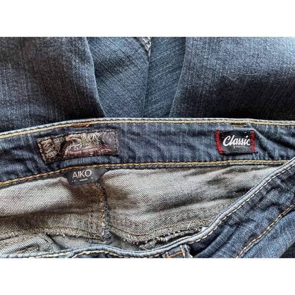 SIZE 18/31 SILVER Aiko Mid Slim Boot Classic Jean stretch top stitch Y2K cowgirl - Picture 7 of 8